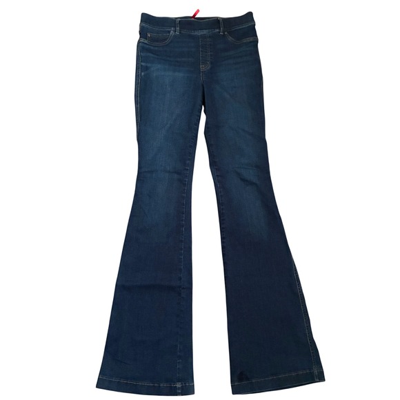 SPANX Denim - SPANX Dark Wash Flare Pull On Stretch Shaping Jeans Medium Tall
